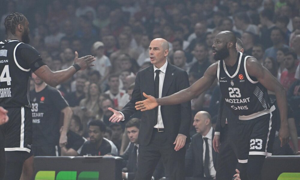 kosarkas Partizana na utakmici Evrolige protiv Crvene zvezde u hali Beogradska arena, Beograd 02.04.2026. godine Foto: Marko Metlas Kosarka, Crvena zvezda, Evroliga, Partizan