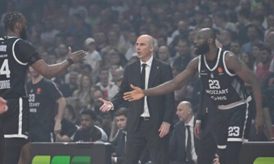 kosarkas Partizana na utakmici Evrolige protiv Crvene zvezde u hali Beogradska arena, Beograd 02.04.2026. godine Foto: Marko Metlas Kosarka, Crvena zvezda, Evroliga, Partizan