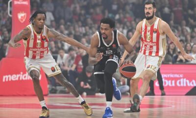 kosarkas Partizana na utakmici Evrolige protiv Crvene zvezde u hali Beogradska arena, Beograd 02.04.2026. godine Foto: Marko Metlas Kosarka, Crvena zvezda, Evroliga, Partizan