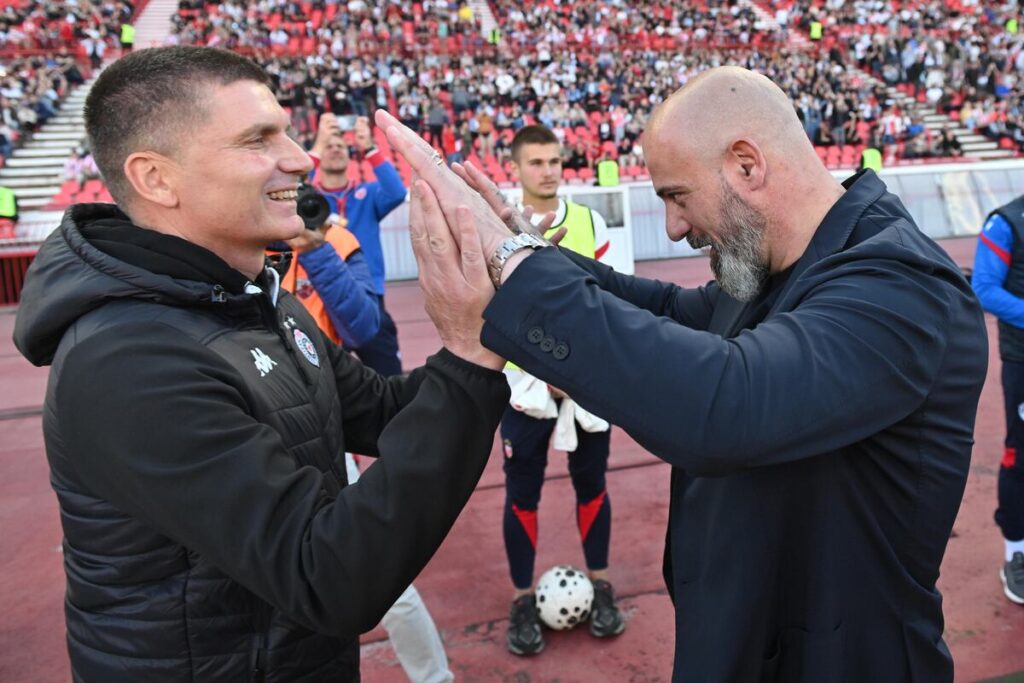 Trener Crvene zvezde na utakmici Superlige Prvenstva Srbije protiv Partizana na stadionu Rajka Mitica, Beograd, 26.04.2026. godine Foto: Marko Metlas Fudbal, Crvena zvezda, Superliga Prvenstvo Srbije, Partizan