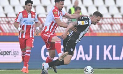 fudbaler Partizana na utakmici Superlige Prvenstva Srbije protiv Crvene zvezde na stadionu Rajka Mitica, Beograd, 26.04.2026. godine Foto: Marko Metlas Fudbal, Crvena zvezda, Superliga Prvenstvo Srbije, Partizan