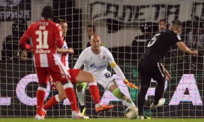 BIBRAS NATCHO Bibras Natho fudbaler Partizana na utakmici Kupa Srbije protiv MILAN BORJAN golman Crvene zvezde na stadionu Partizana, Beograd, 10.06.2020. godine Foto: Marko Metlas Fudbal, Crvena zvezda, Kup Srbije, Partizan