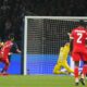 Bayern's Michael Olise, 2nd left, scores his side's second goal during a Champions League semifinal, first leg, soccer match between Paris Saint-Germain and Bayern Munich in Paris, Tuesday, April 28, 2026. (AP Photo/Aurelien Morissard)