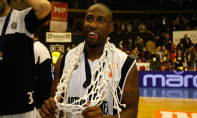 Miltion Palasio Milton Palacio kosarkas Partizana na finalu Kupa Srbije Radivoj Korac protiv Hemofarma Stada Vrsac u hali Cair u Nisu pobednici Kupa 11.02.2008. godine Foto: Marko Metlas