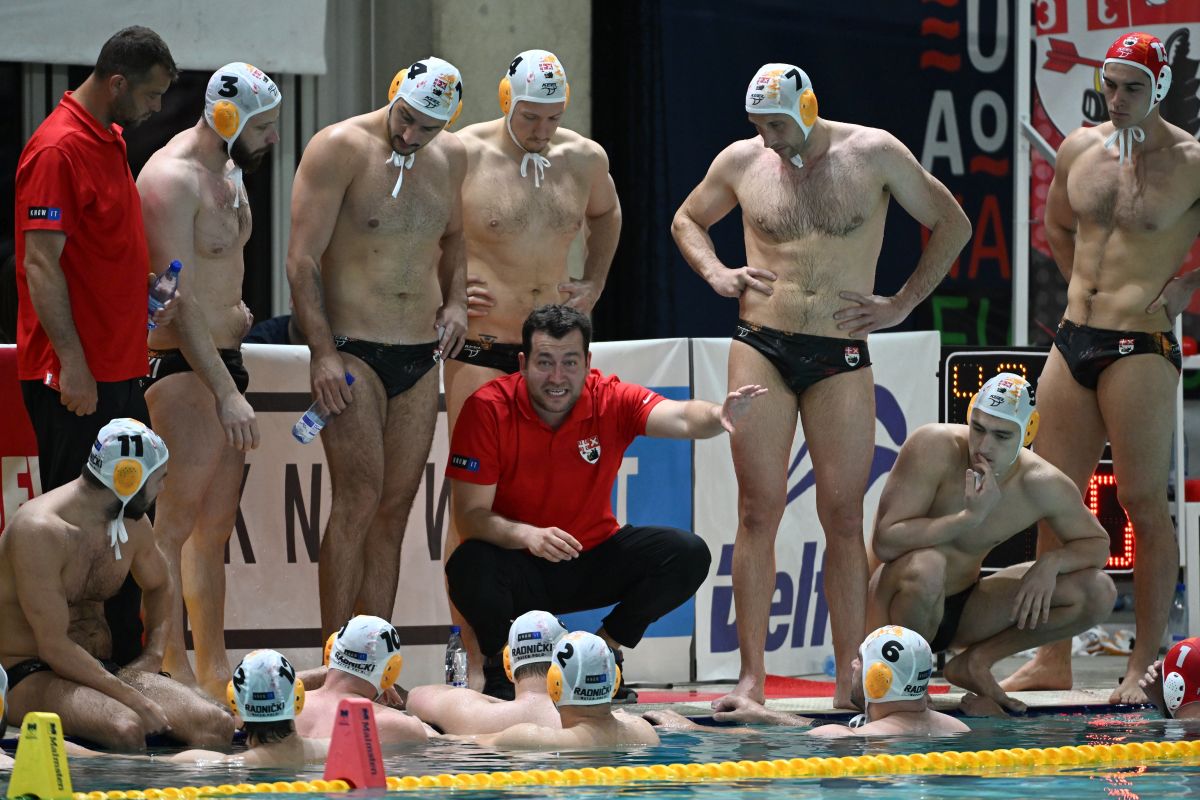 vaterpolista Radnickog Kragujevac na utakmici LEN Evrokupa protiv Marseja na bazenu hale Jezero, Kragujevac, 25.04.2026. godine Foto: Mladjan Ivanovic / MN PRESS Vaterpolo, Radnicki Kragujevac, Marsej, LEN Evrokup