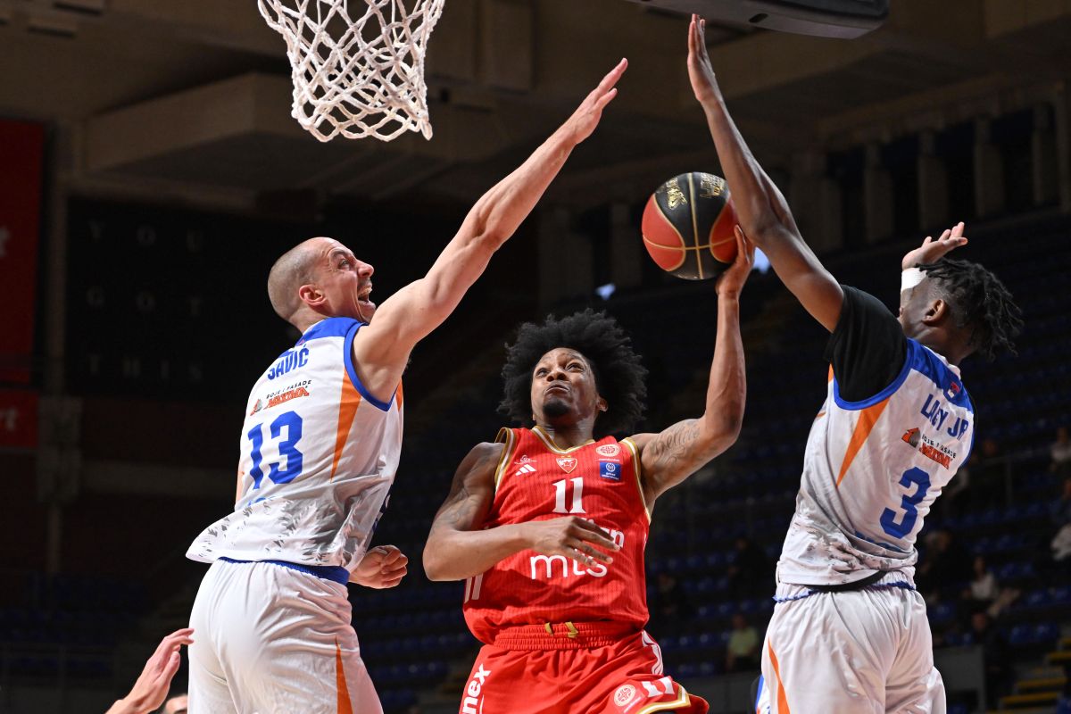 kosarkas Crvene zvezde na utakmici prvenstva Srbije KLS protiv Zlatibora u hali Aleksandar Nikolic Pionir, Beograd 29.04.2026. godine Foto: Marko Metlas Kosarka, Crvena zvezda, Prvenstvo Srbije, Zlatibor
