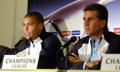 FUDBAL - Ronaldo, fudbaler, i Karlos Keiros, trener Reala, na press konferenciji. Beograd, 03.11.2003. snimio:N.Parausic