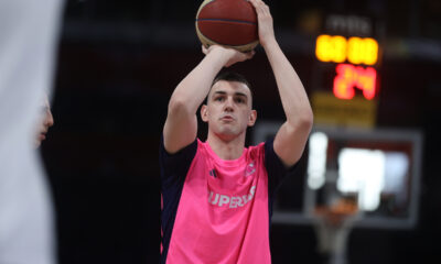 ALEKSA MILENKOVIC kosarkas Mege na utakmici ABA lige protiv Partizana u hali Beogradska Arena, Beograd 04.05.2025. godine Foto: Ivica Veselinov / MN PRESS KOSARKA, BASKETBALL, ABA LIGA, ABA LEAGUE, JADRANSKA LIGA, ADRIATIC LEAGUE, KK PARTIZAN, KK MEGA BASKET
