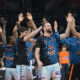 OMARI MOORE Omari Mur, MATTHEW COSTELLO Metju Kostelo RADOST kosarkasa Valensije na utakmici Evrolige protiv Partizana u hali Beogradska arena, Beograd 27.03.2026. godine Foto: Marko Metlas Kosarka, Partizan, Evroliga, Valensija