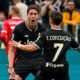Juventus' Dusan Vlahovic celebrates after scoring during the Italian Serie A soccer match between Juventus and Hellas Verona in Turin, Italy, Sunday, May 3, 2026. (Tano Pecoraro/LaPresse via AP)
