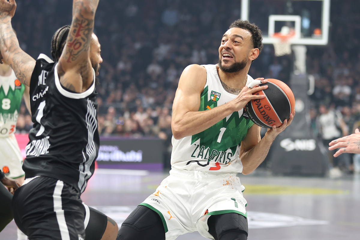 kosarkas Žalgirisa na utakmici Evrolige protiv Partizana u hali Beogradska Arena, Beograd 10.04.2026. godine Foto: Ivica Veselinov / MN PRESS KOSARKA, BASKETBALL, EVROLIGA, EUROLEAGUE, PARTIZAN, ZALGIRIS