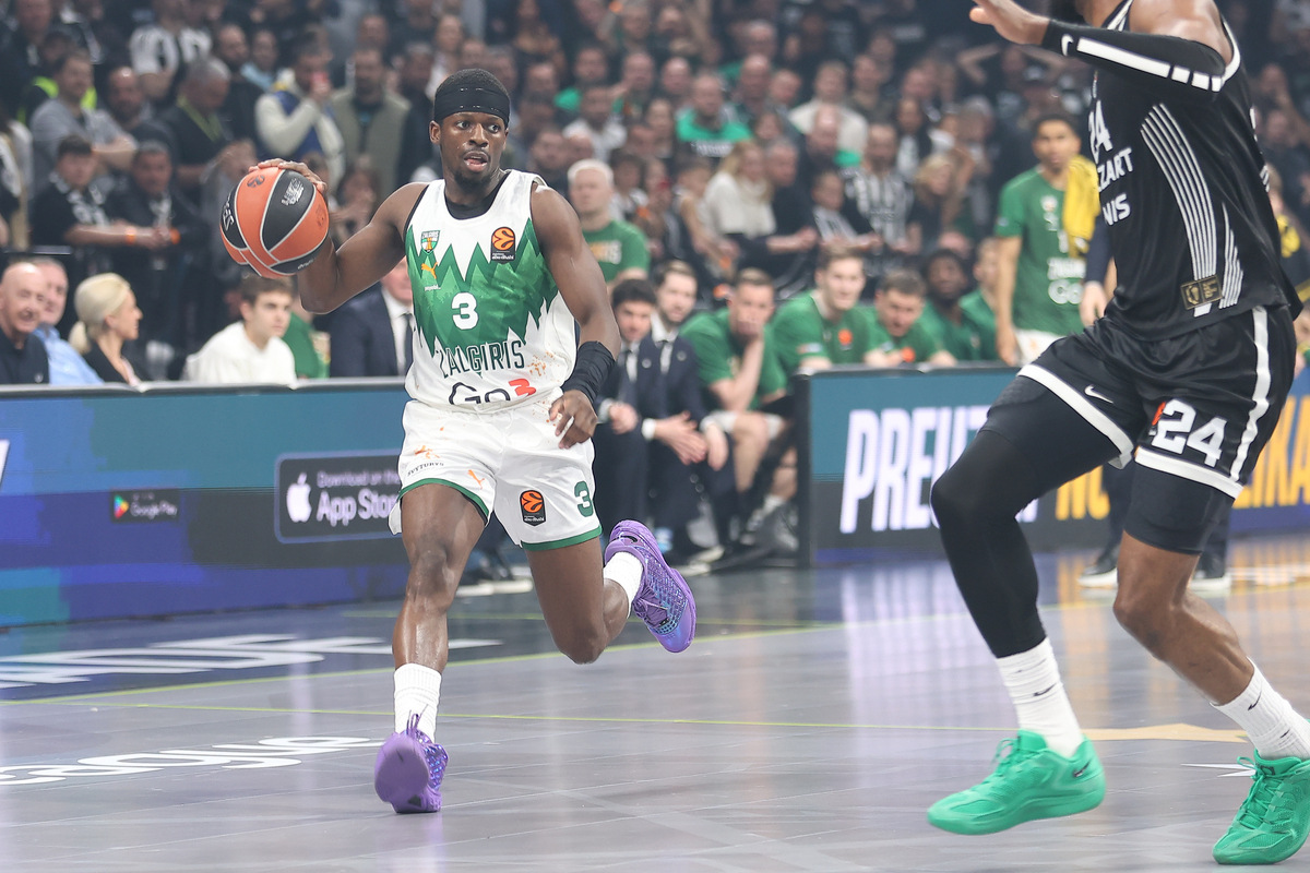 kosarkas Žalgirisa na utakmici Evrolige protiv Partizana u hali Beogradska Arena, Beograd 10.04.2026. godine Foto: Ivica Veselinov / MN PRESS KOSARKA, BASKETBALL, EVROLIGA, EUROLEAGUE, PARTIZAN, ZALGIRIS
