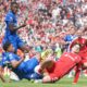 Chelsea's Wesley Fofana, left, and Liverpool's Milos Kerkez fight for the ball during the Premier League soccer match between Liverpool and Chelsea in Liverpool, England, Saturday, May 9, 2026. (AP Photo/Ian Hodgson)
