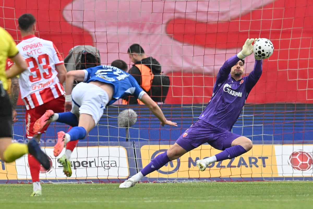 fudbaler Crvene zvezde na utakmici Superlige Prvenstva Srbije protiv Novog Pazara na stadionu Rajka Mitica, Beograd, 09.05.2026. godine Foto: Marko Metlas Fudbal, Crvena zvezda, Superliga Prvenstvo Srbije, Novi Pazar