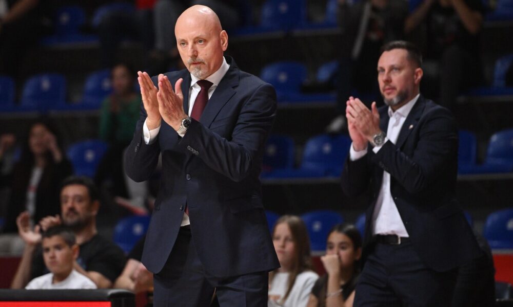 Trener Crvene zvezde na utakmici prvenstva Srbije KLS protiv Zlatibora u hali Aleksandar Nikolic Pionir, Beograd 03.05.2026. godine Foto: Marko Metlas Kosarka, Crvena zvezda, Prvenstvo Srbije, Zlatibor