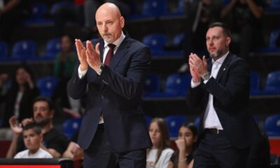 Trener Crvene zvezde na utakmici prvenstva Srbije KLS protiv Zlatibora u hali Aleksandar Nikolic Pionir, Beograd 03.05.2026. godine Foto: Marko Metlas Kosarka, Crvena zvezda, Prvenstvo Srbije, Zlatibor