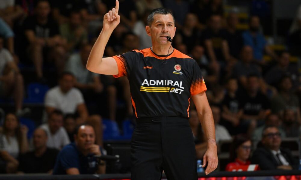 MILIVOJE JOVCIC sudija kosarkasi Partizana na utakmici Prvenstva Srbije protiv FMP Zeleznika u hali Aleksandar Nikolic Pionir, Beograd 19.06.2025. godine Foto: Marko Metlas Kosarka, Partizan, Prvenstvo Srbije, FMP Zeleznik, Kosarkaska liga Srbije, KLS