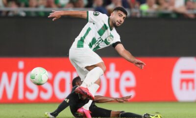 MOHAMMAD ABU FANI Mohamad Abu Fani fudbaler Ferencvarosa na utakmici UEFA Lige Konferencija protiv Cukarickog na stadionu Grupama arena, Budimpesta 21.09.2023. godine Foto: Marko Metlas Fudbal, Cukaricki, UEFA Liga Konferencija, Ferencvaros