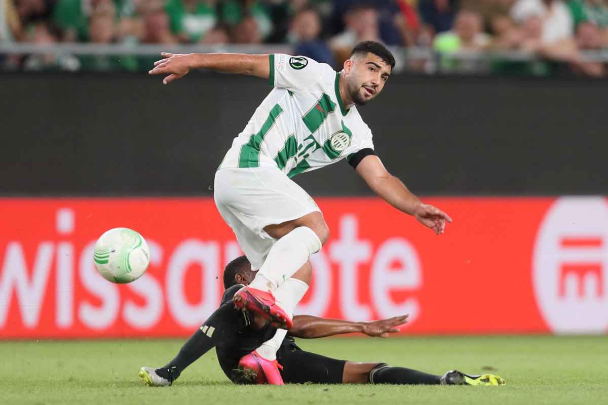 MOHAMMAD ABU FANI Mohamad Abu Fani fudbaler Ferencvarosa na utakmici UEFA Lige Konferencija protiv Cukarickog na stadionu Grupama arena, Budimpesta 21.09.2023. godine Foto: Marko Metlas Fudbal, Cukaricki, UEFA Liga Konferencija, Ferencvaros