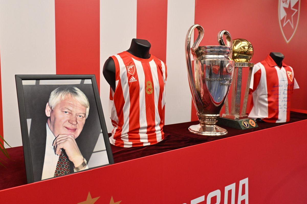 Komemoracija Vladimiru Cvetkovicu bivsem sekretaru fudbalera Crvene zvezde na stadionu Rajka Mitica, Beograd, 12.05.2026. godine Foto: Marko Metlas Fudbal, Crvena zvezda, Komemoracija