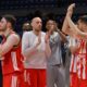 FILIP SKOBALJ, DEJAN DAVIDOVAC, OGNJEN DOBRIC RADOST kosarkasa Crvene zvezde na utakmici prvenstva Srbije KLS protiv Zlatibora u hali Aleksandar Nikolic Pionir, Beograd 29.04.2026. godine Foto: Marko Metlas Kosarka, Crvena zvezda, Prvenstvo Srbije, Zlatibor
